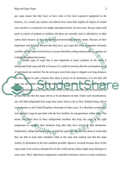 Ship and Cargo Types