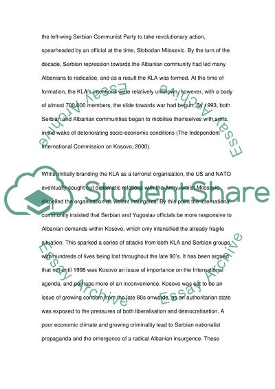 The Conflict in Kosovo
