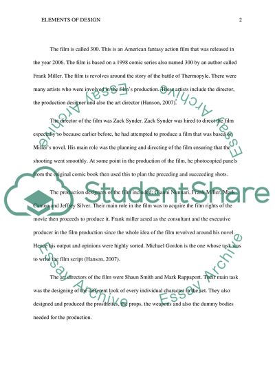 Elements of Design in the film 300