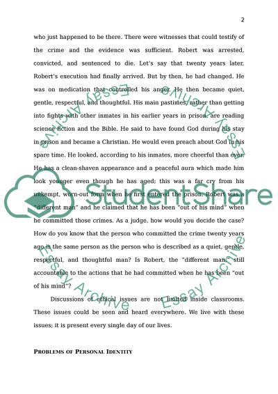 Personal Identity and Moral Responsibility