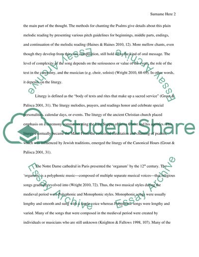 The Plainchant of the Medieval Period