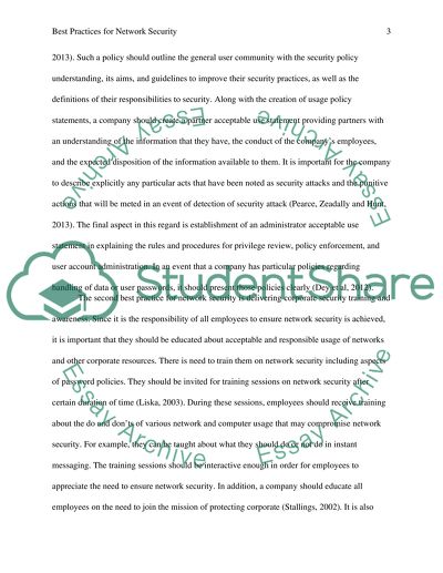 Best Practices for Network Security is the Topic