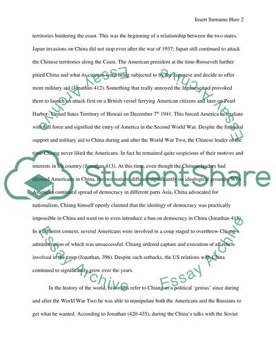Relationship of US with China during Cold War