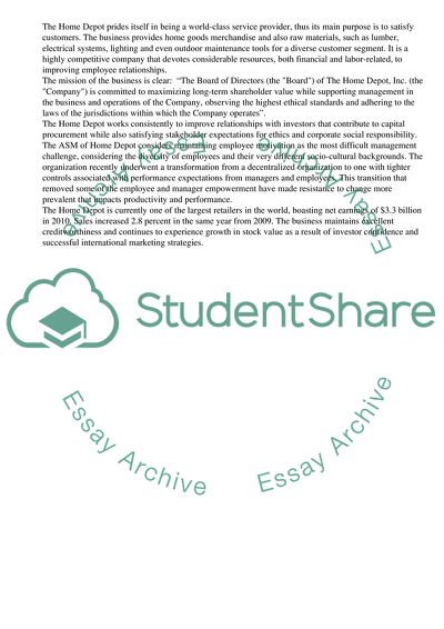 The Home Depot Company - Assistant Store Managers View