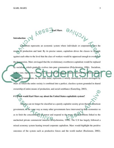 Karl Marx: Capitalism versus Socialism and Communism