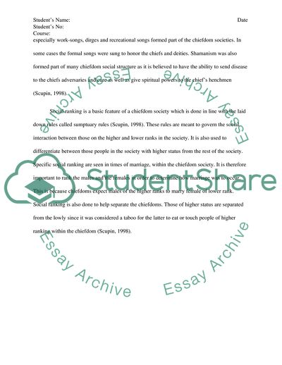 Social Structure of Chiefdom