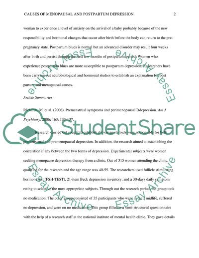 Hormonal and Biological Changes In Women during Postpartum and Menopause