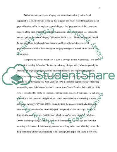 The linguistic mecanism to produce an allegorical message in a play narrative