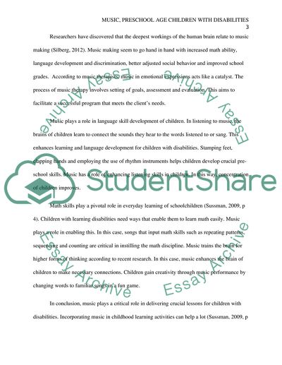 Music Effect on Children with Disabilities