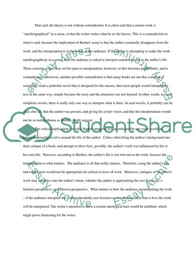 The Death of the Author and the Life of the Audience