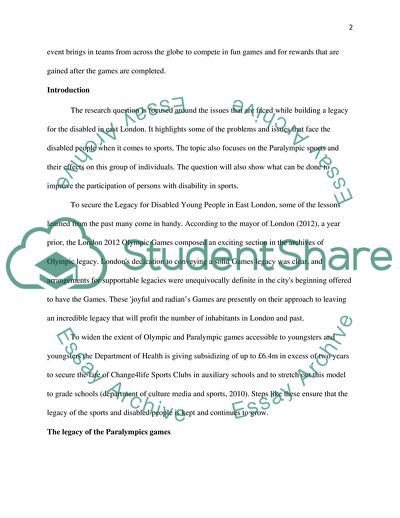 Securing a Legacy for Disabled Young People in East London