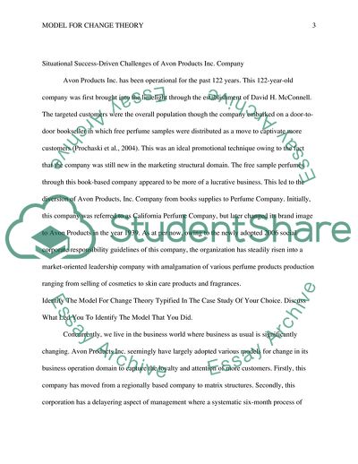 Avon Products Inc - Model for Change Theory