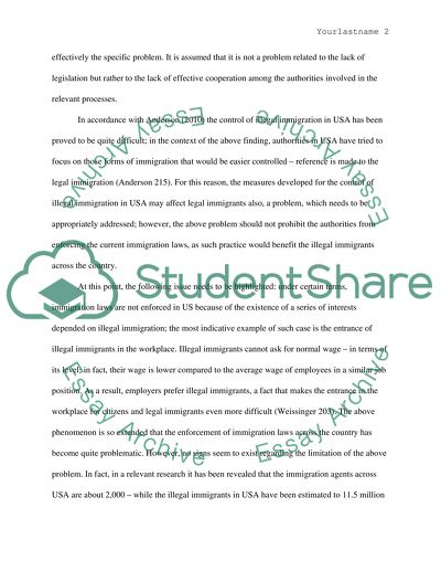 Illegal Immigration Curbed by Enforcing Existing Immigration Laws