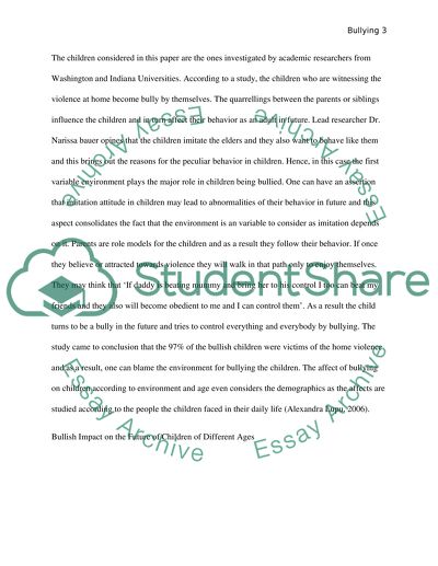 Effect of Bullying in Childhood on the Future of a Person