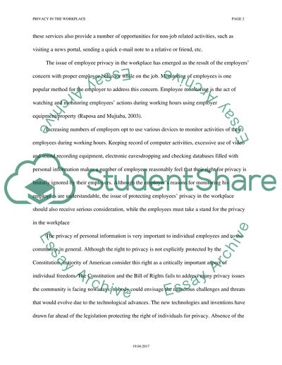 Employee Privacy in the Workplace