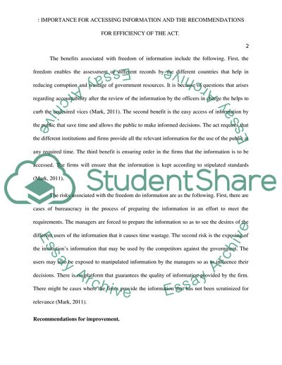 Freedom of Information Act Question 1