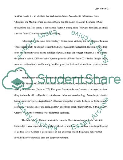 Fukuyamas Philosophical System and the Ethics of Biotechnology