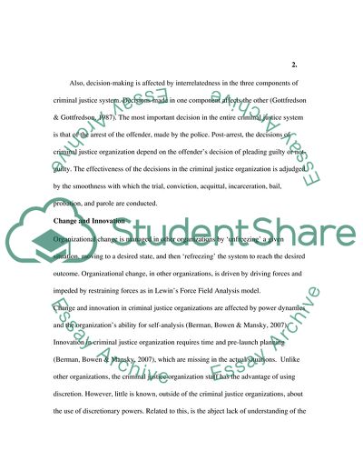 Criminal Justice Organizations