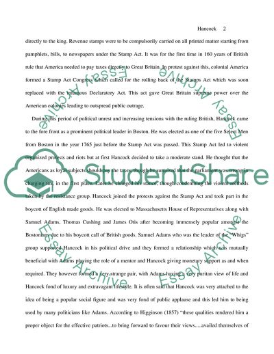 John Hancock the Forgotten Hero