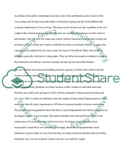 Social Consequences of the War on Drugs