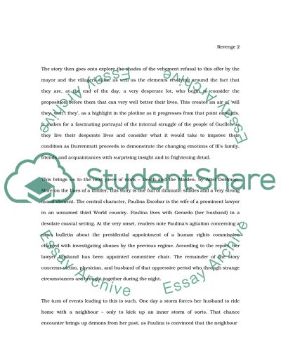 A Comparison and Contrast between the Theme of Revenge in The Visit and Death and the Maiden