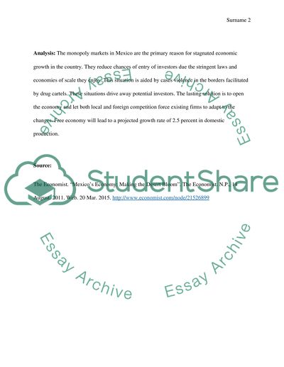 Monopolies and Economic Growth of Mexico