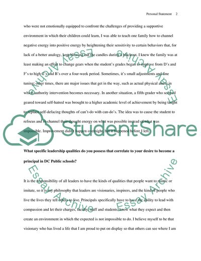 Why do I want to be Principal in a District of Columbia Public School