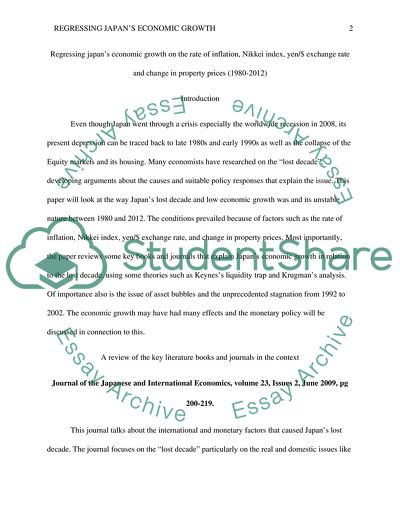 Regressing Japans Economic Growth