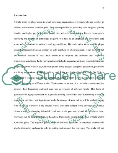 Employee Relations in Context: A Trade Union or Labour Union