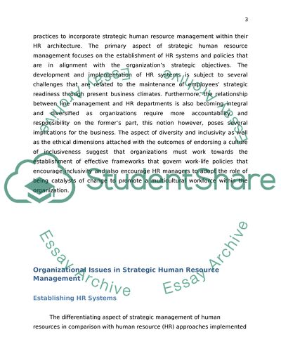 Strategic Management of Human Resources