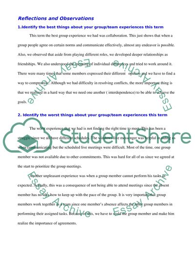 The Experience in Group Collaboration