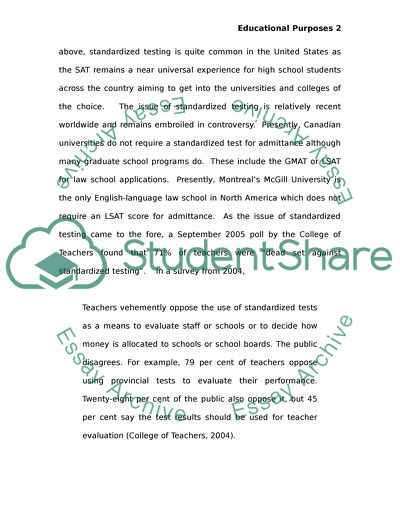 Standardized Testing in American Education