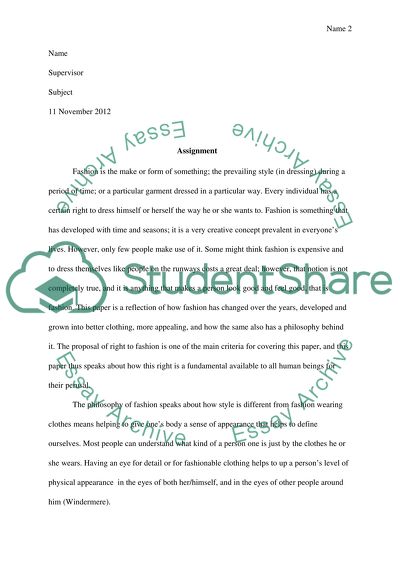 The Right To Fashion Among Individuals