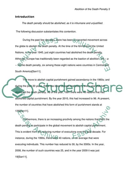 Abolition of the Death Penalty