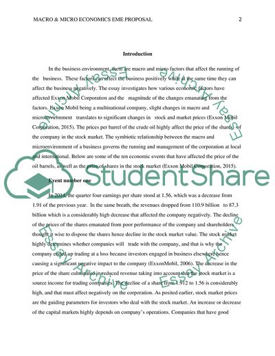 The Performance of Exxon Mobil Corporation in the Market