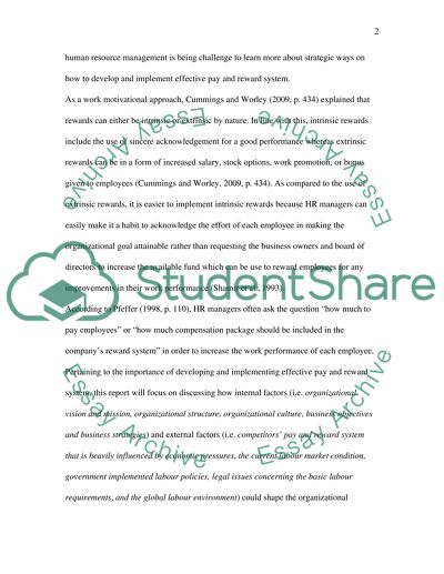 Organisational Approaches to the Design of Pay