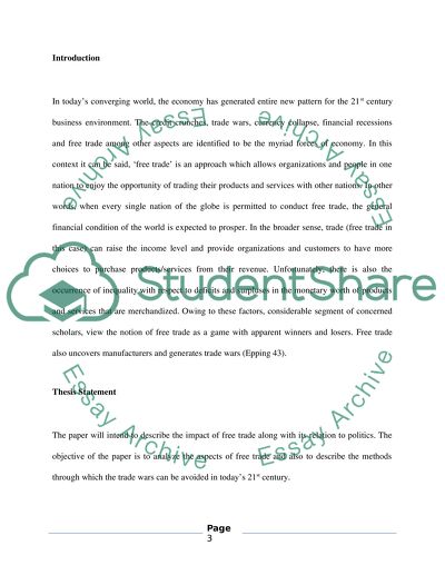 Political International Economy: Free Trade or Isolationism Avoiding Trade Wars