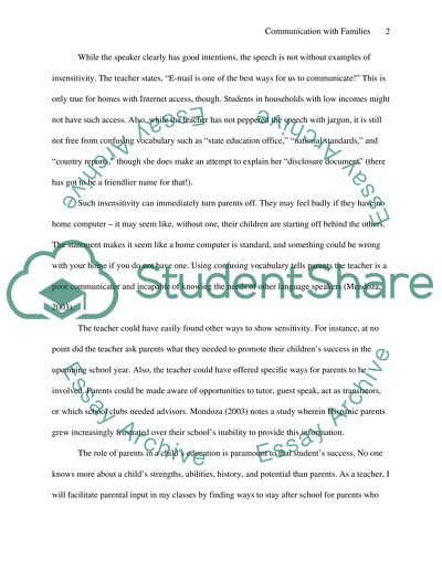 Education - Communication with Families