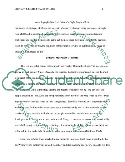 Eriksons Eight Stages of Life
