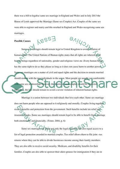 Should same sex marriage remain legal in the United Kingdom