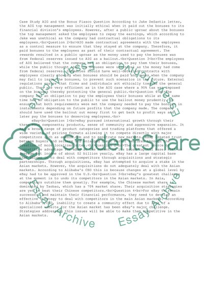 Top Management of the AIG and Ebay