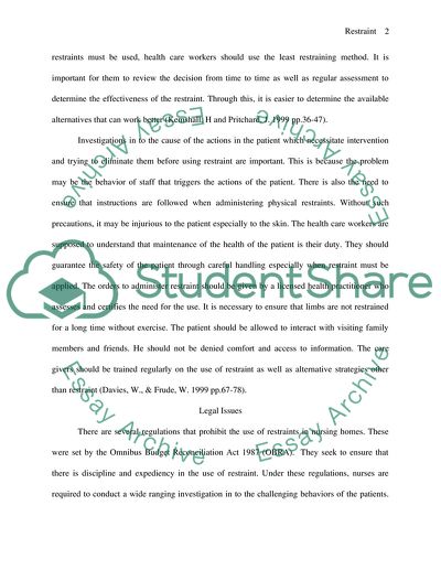 The Use and The Risks of Restraints