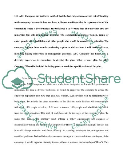 Discussions Questions- Managing Diversity