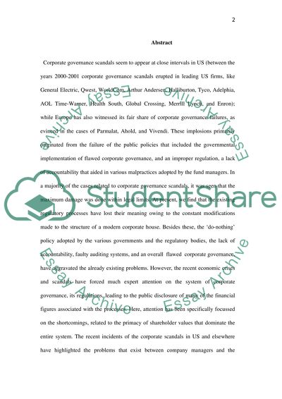 The Problems Surrounding Corporate Governance