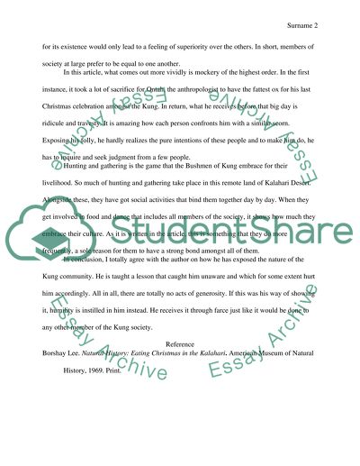 The True Nature of the Kung Bushmen - No Acts of Generosity