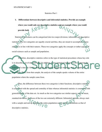 Descriptive and Inferential Statistics Essay Example | Topics and Well ...
