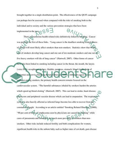 Smoking Related Illnesses and the Impact of the QUIT Campaign