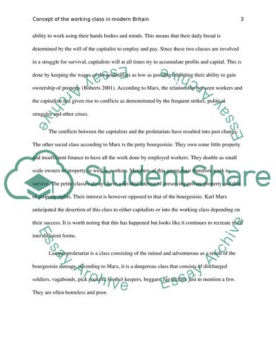 Concept of the Working Class in Modern Britain