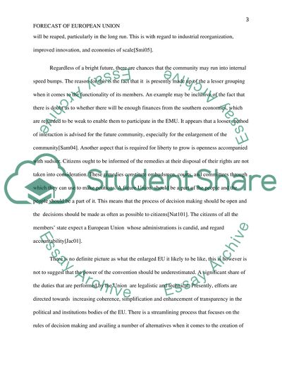 The perspective of European Union in the future