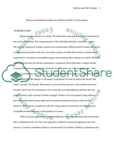Being an International Student Can Influence Identity or Self Concepts